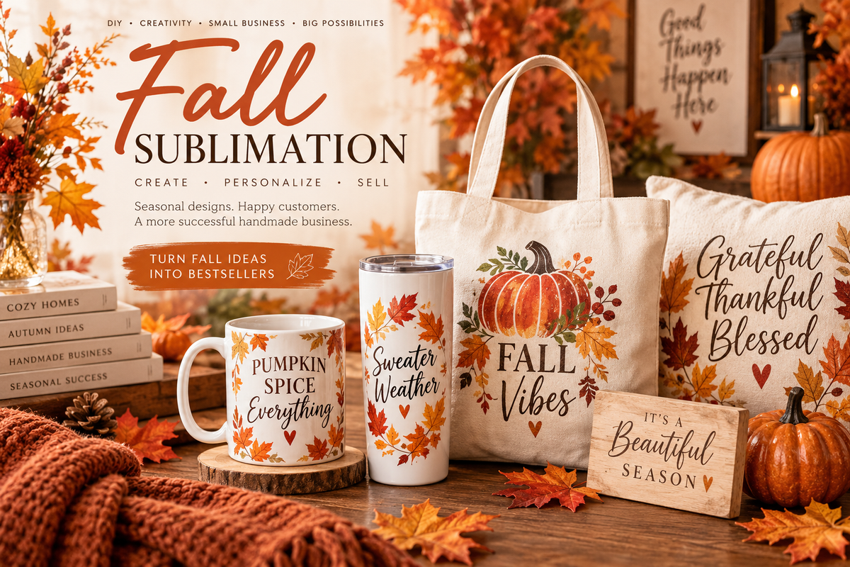 Fall Sublimation Designs for Small Business — Commercial Use PNG Bundle