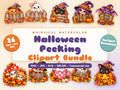 Halloween Peeking Clipart Bundle – 26 Watercolor PNG, JPG & SVG