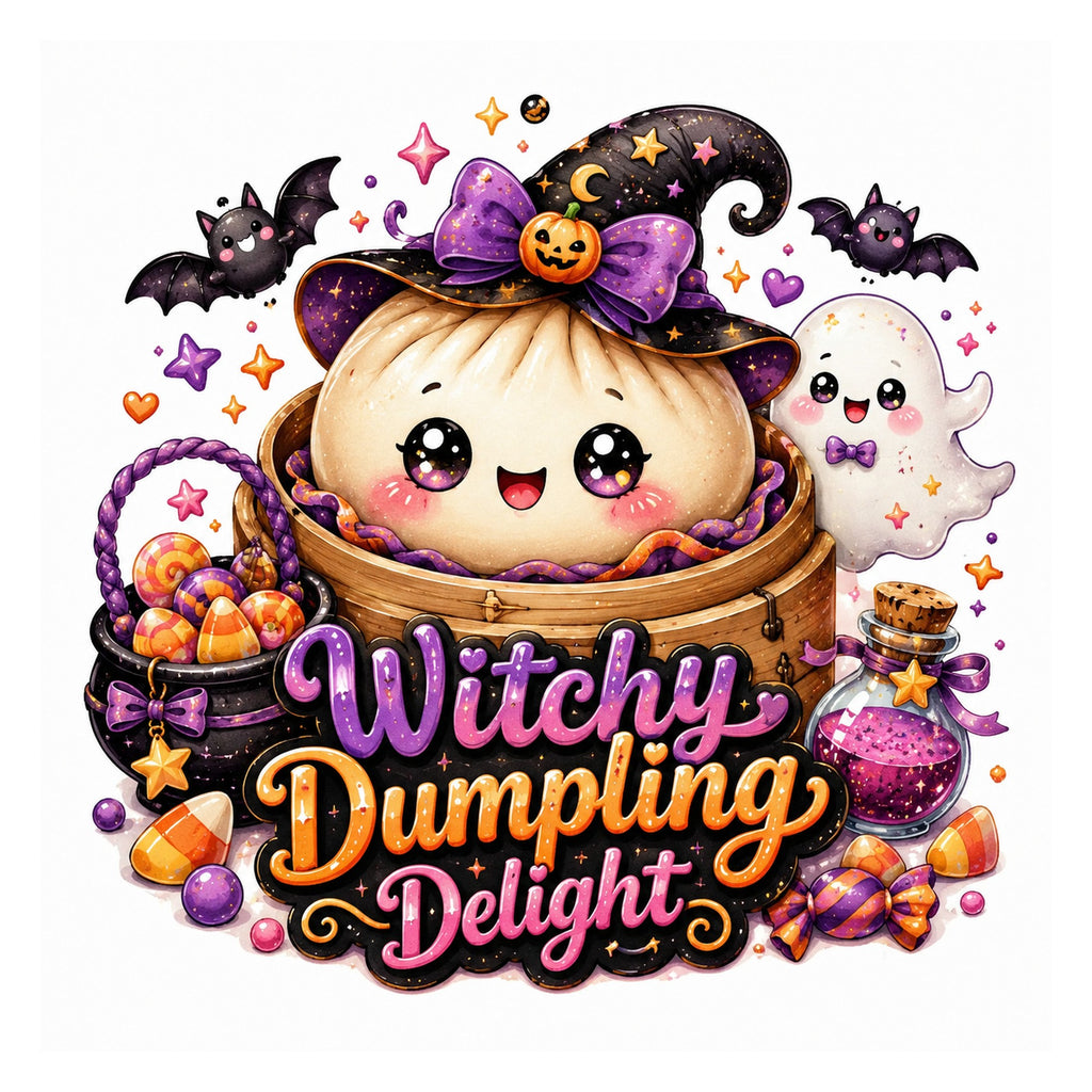 40 Kawaii Halloween Dumpling Clipart PNG Bundle, Witchy Dumpling Sublimation Designs, Cute Halloween Food Clipart, Transparent PNG 300 DPI