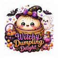 40 Kawaii Halloween Dumpling Clipart PNG Bundle, Witchy Dumpling Sublimation Designs, Cute Halloween Food Clipart, Transparent PNG 300 DPI