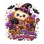 40 Kawaii Halloween Dumpling Clipart PNG Bundle, Witchy Dumpling Sublimation Designs, Cute Halloween Food Clipart, Transparent PNG 300 DPI