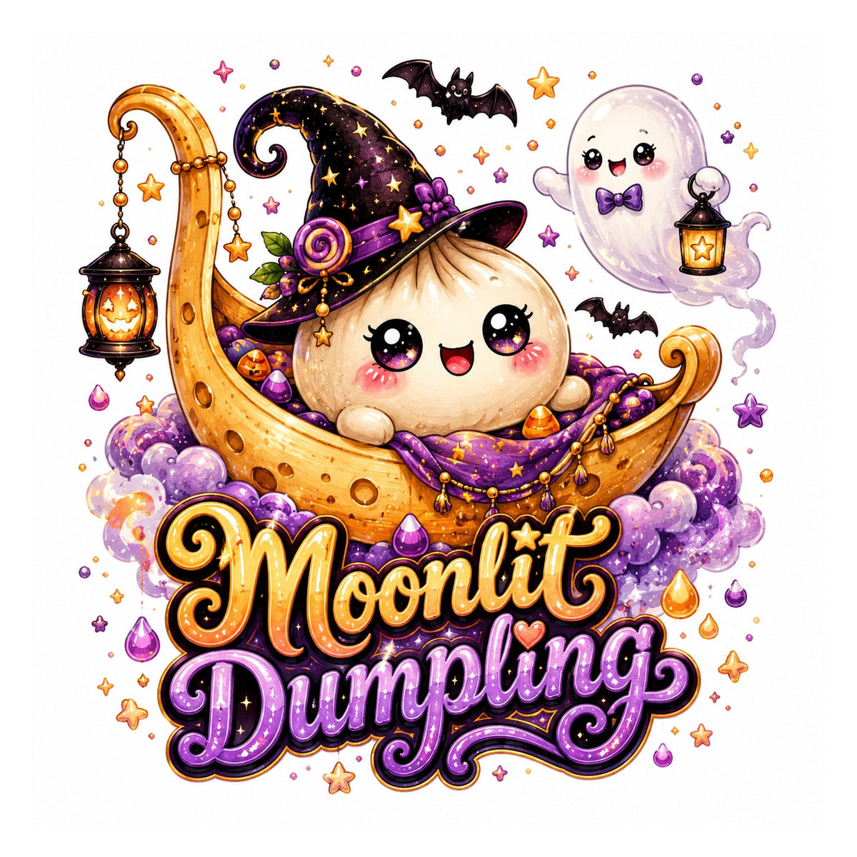 40 Kawaii Halloween Dumpling Clipart PNG Bundle, Witchy Dumpling Sublimation Designs, Cute Halloween Food Clipart, Transparent PNG 300 DPI