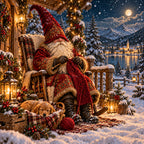36 Christmas Gnome Illustrations PNG Bundle, Watercolor Winter Gnome Scenes with Woodland Animals, Sublimation Designs 5000px 300 DPI