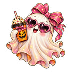 34 Pink Halloween Elements Clipart PNG Bundle, Coquette Ghost, Witch Cat, Potion Bottles, Disco Ball, Transparent PNG 300 DPI