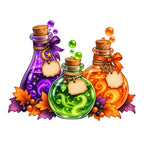 20 Watercolor Halloween Clipart PNG Bundle, Pumpkin Black Cat Ghost Cauldron Haunted House Clipart, Transparent PNG 300 DPI