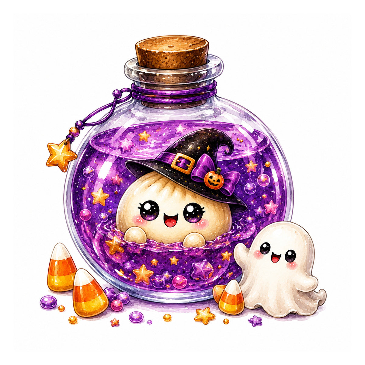 40 Kawaii Halloween Dumpling Clipart PNG Bundle, Witchy Dumpling Sublimation Designs, Cute Halloween Food Clipart, Transparent PNG 300 DPI