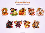 Cute Halloween Clipart Bundle, 63 PNG SVG, Cozy Fall Clipart, Kawaii Ghost Black Cat Pumpkin, Transparent PNG, Commercial Use Download