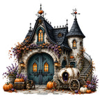 42 Haunted Houses Halloween Clipart PNG & JPG Bundle