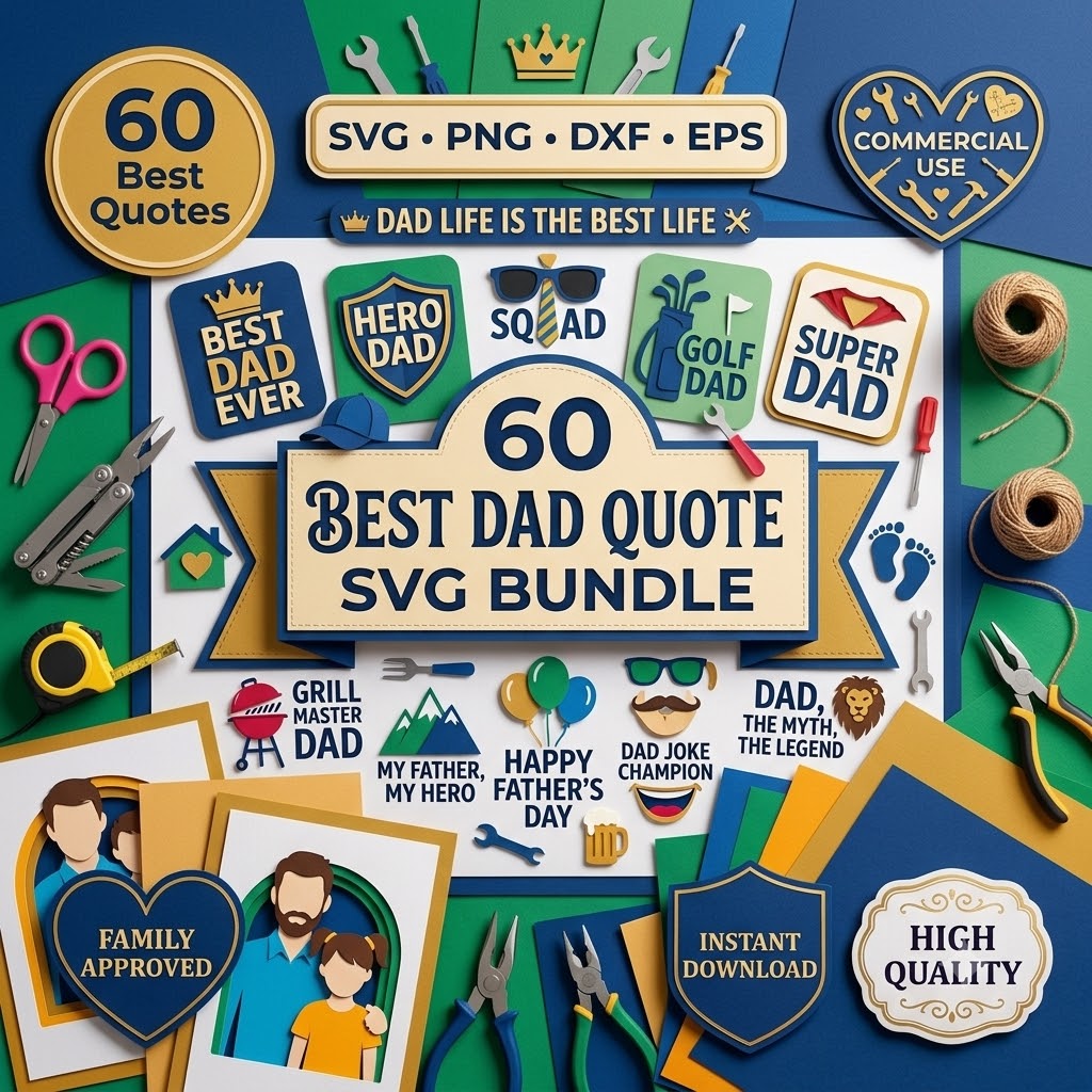 60 Best Dad Quote SVG Bundle