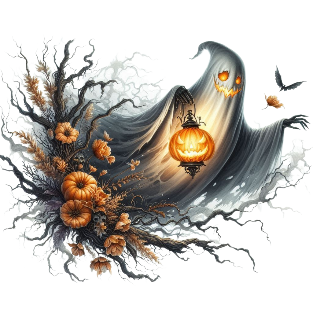 21 Spooky Ghost Halloween Pumpkin PNG Clipart