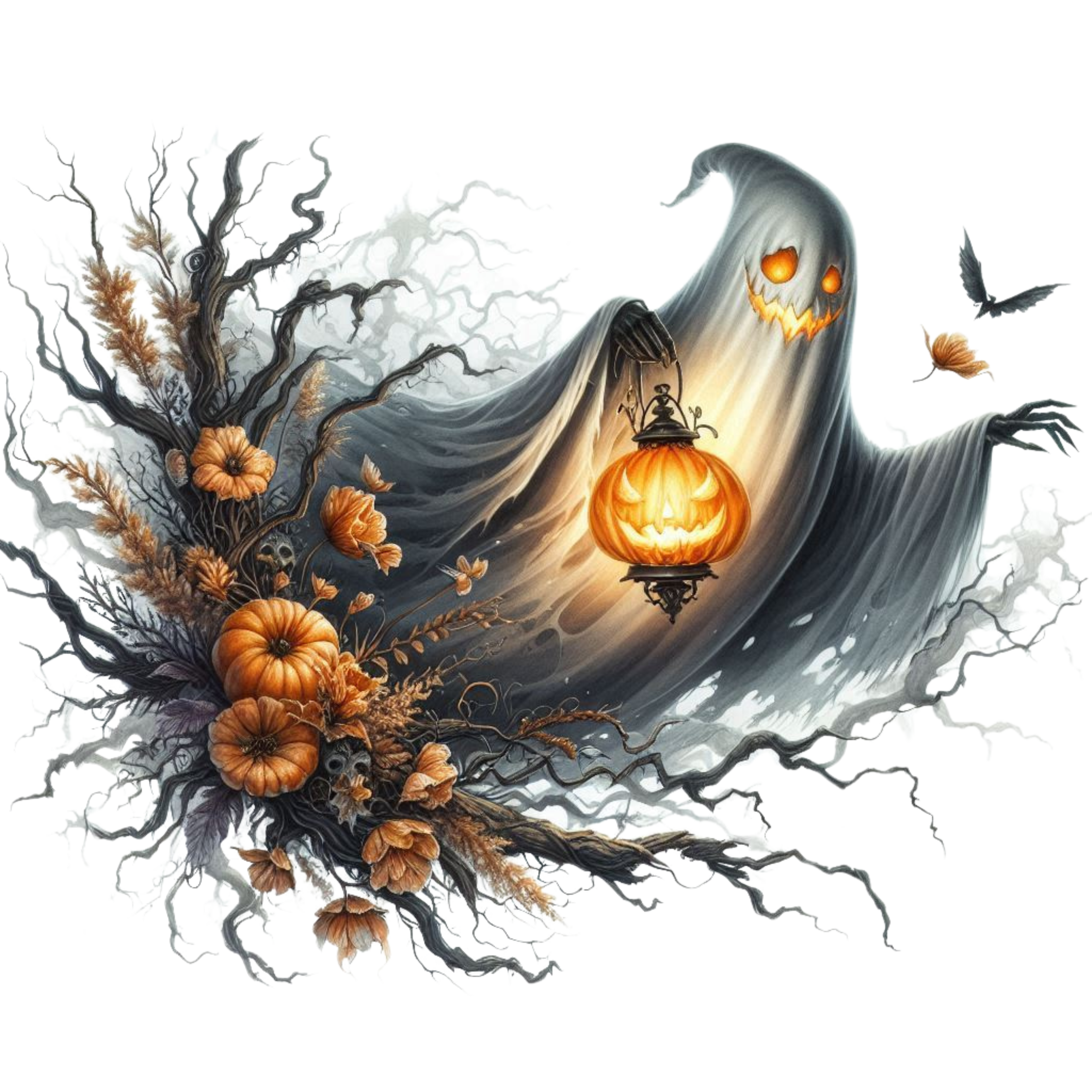 21 Spooky Ghost Halloween Pumpkin PNG Clipart