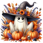 20 Cute Funny Ghost Pumpkin Halloween PNG Bundle
