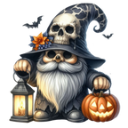 25 Watercolor Halloween Gnomes PNG Bundle