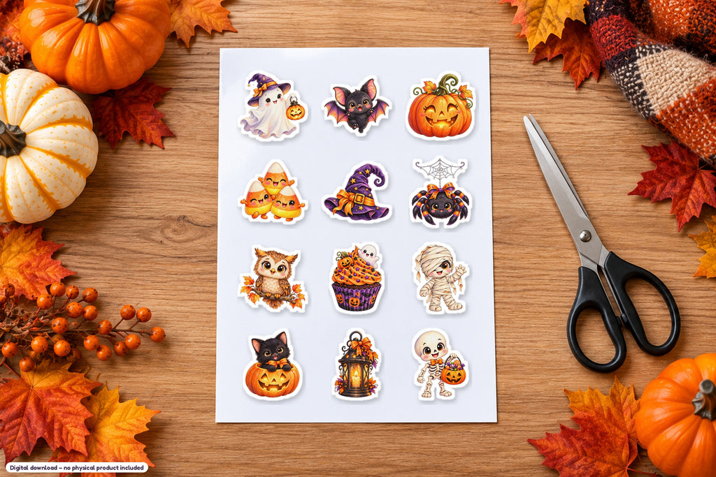 20 Cute Watercolor Halloween Clipart Bundle – PNG, SVG & JPG