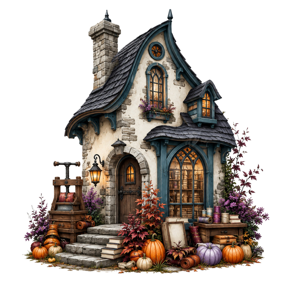 42 Haunted Houses Halloween Clipart PNG & JPG Bundle