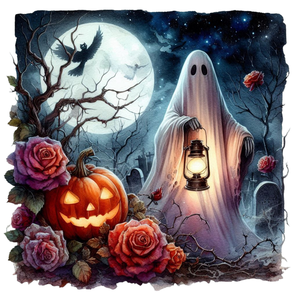 21 Spooky Ghost Halloween Pumpkin PNG Clipart