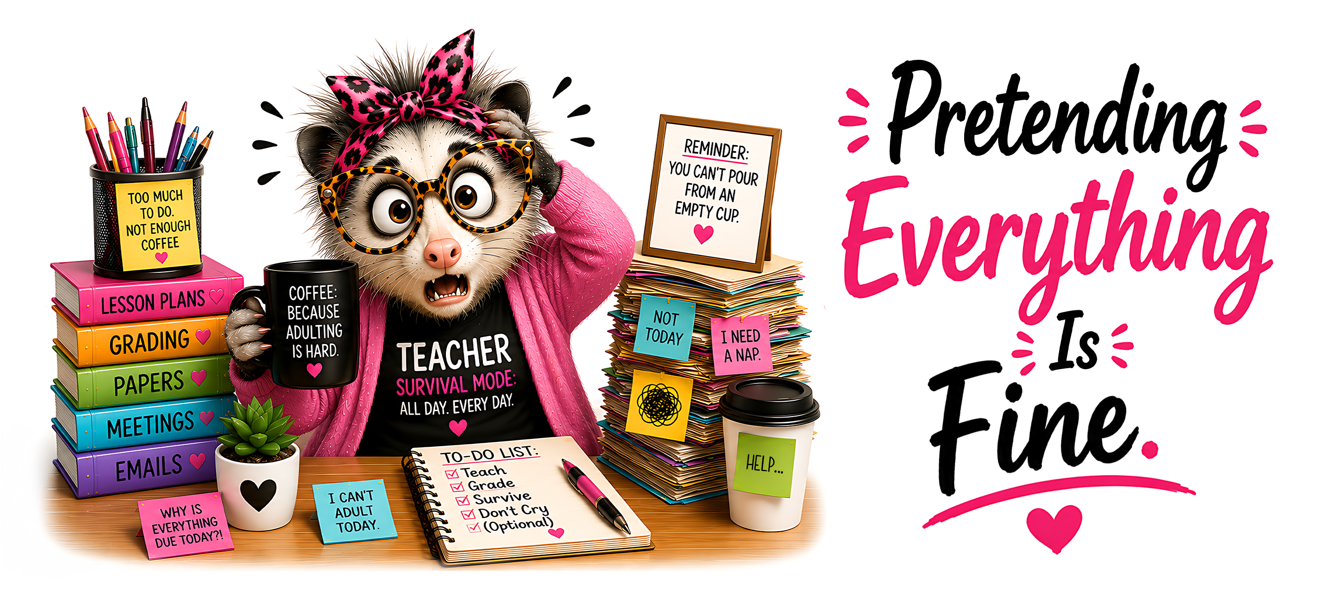 20 Funny Teacher Mug Wrap PNG Bundle Designs