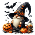 25 Watercolor Halloween Gnomes PNG Bundle