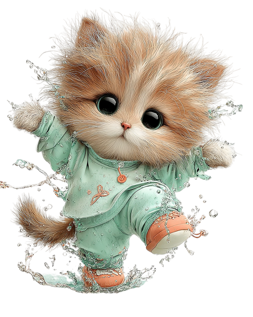 16 Cute Halloween Mummy Cat Clipart PNG Bundle