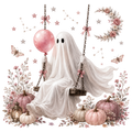 5 Pink Sewing Ghost PNG Bundle