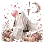 5 Pink Sewing Ghost PNG Bundle
