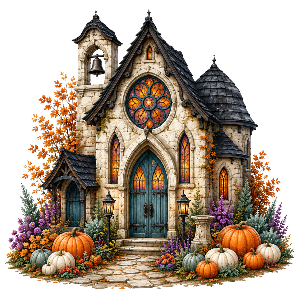 42 Haunted Houses Halloween Clipart PNG & JPG Bundle