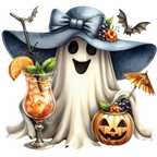 20 Cute Funny Ghost Pumpkin Halloween PNG Bundle