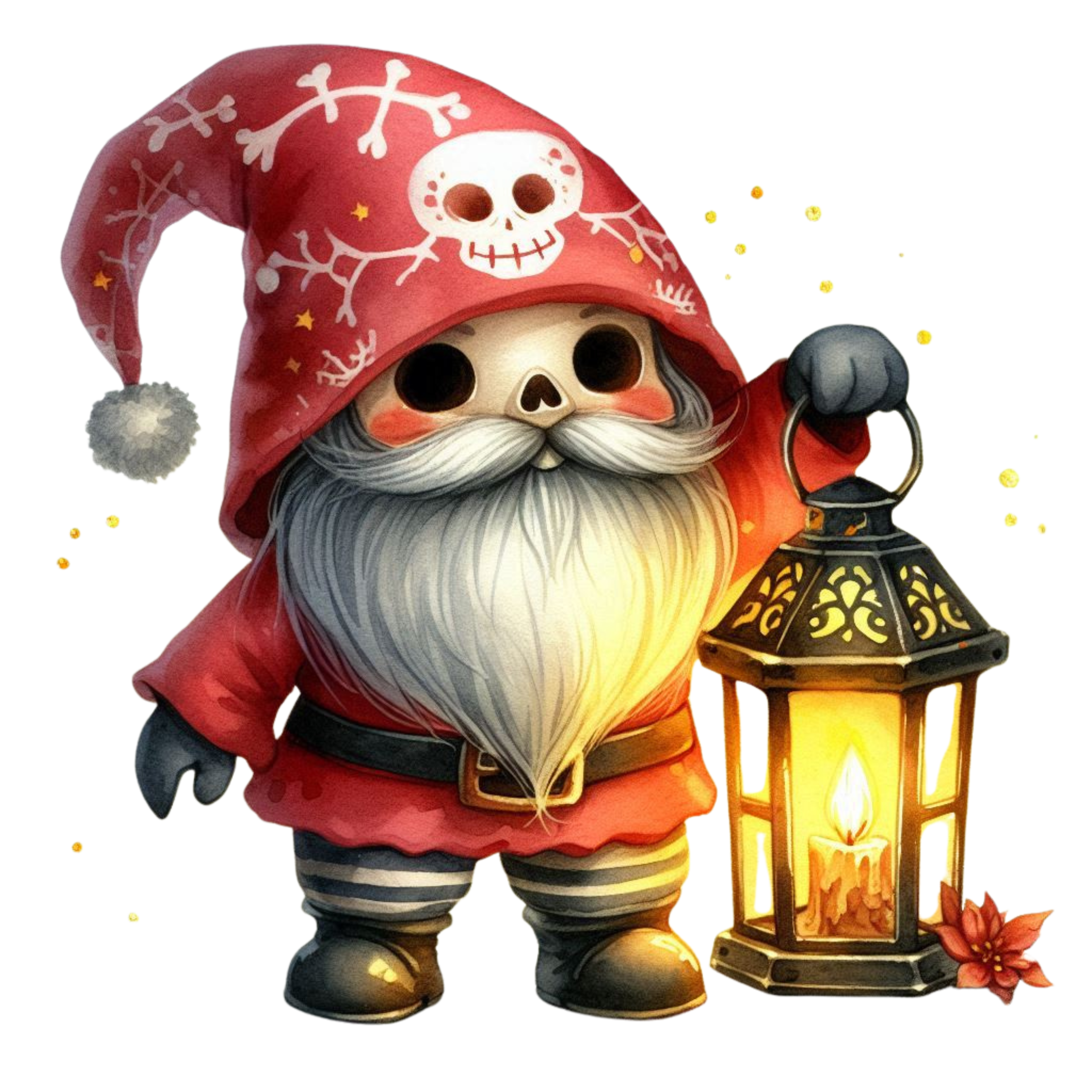 25 Watercolor Halloween Gnomes PNG Bundle