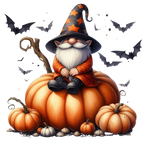 25 Watercolor Halloween Gnomes PNG Bundle