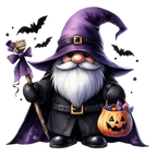 25 Watercolor Halloween Gnomes PNG Bundle