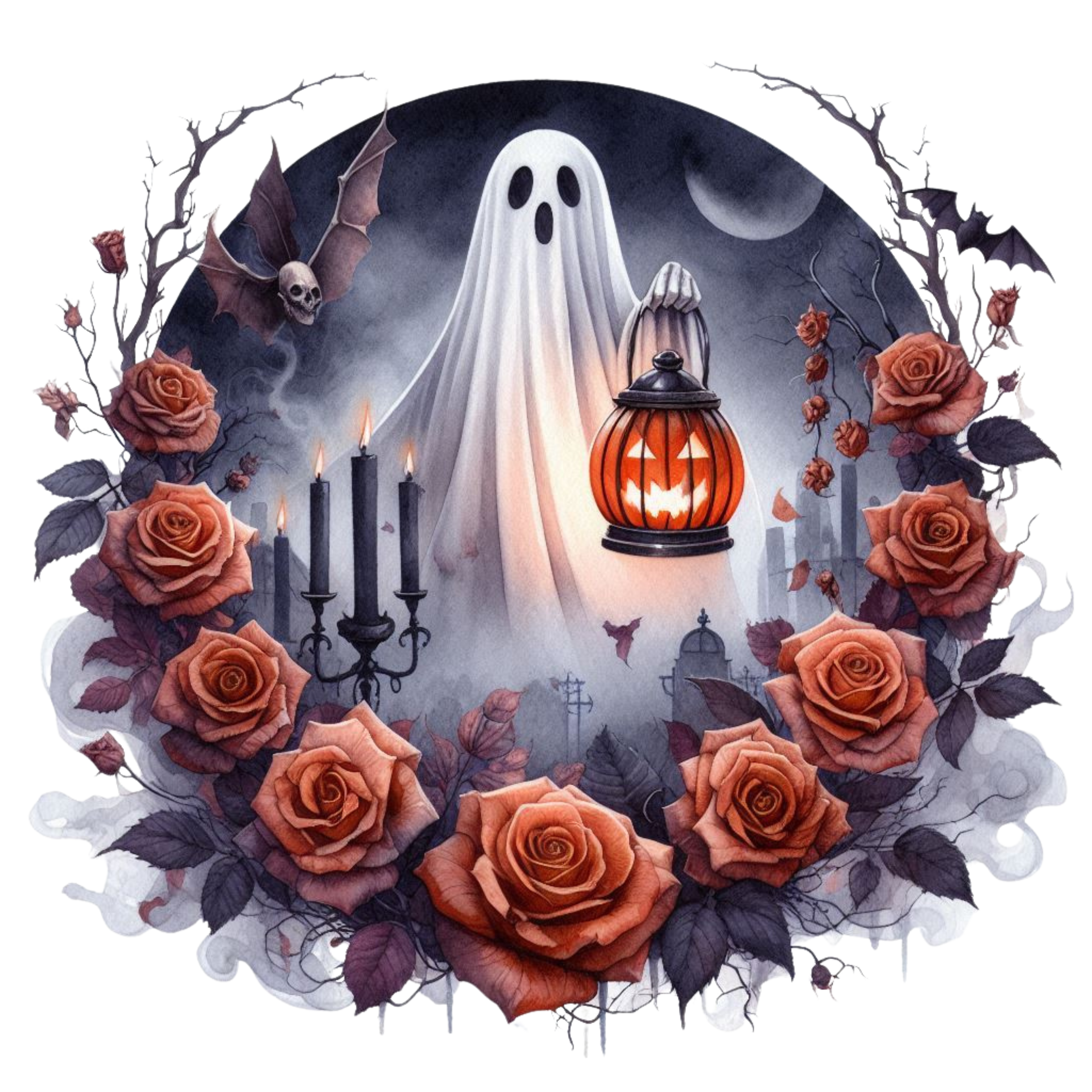 21 Spooky Ghost Halloween Pumpkin PNG Clipart