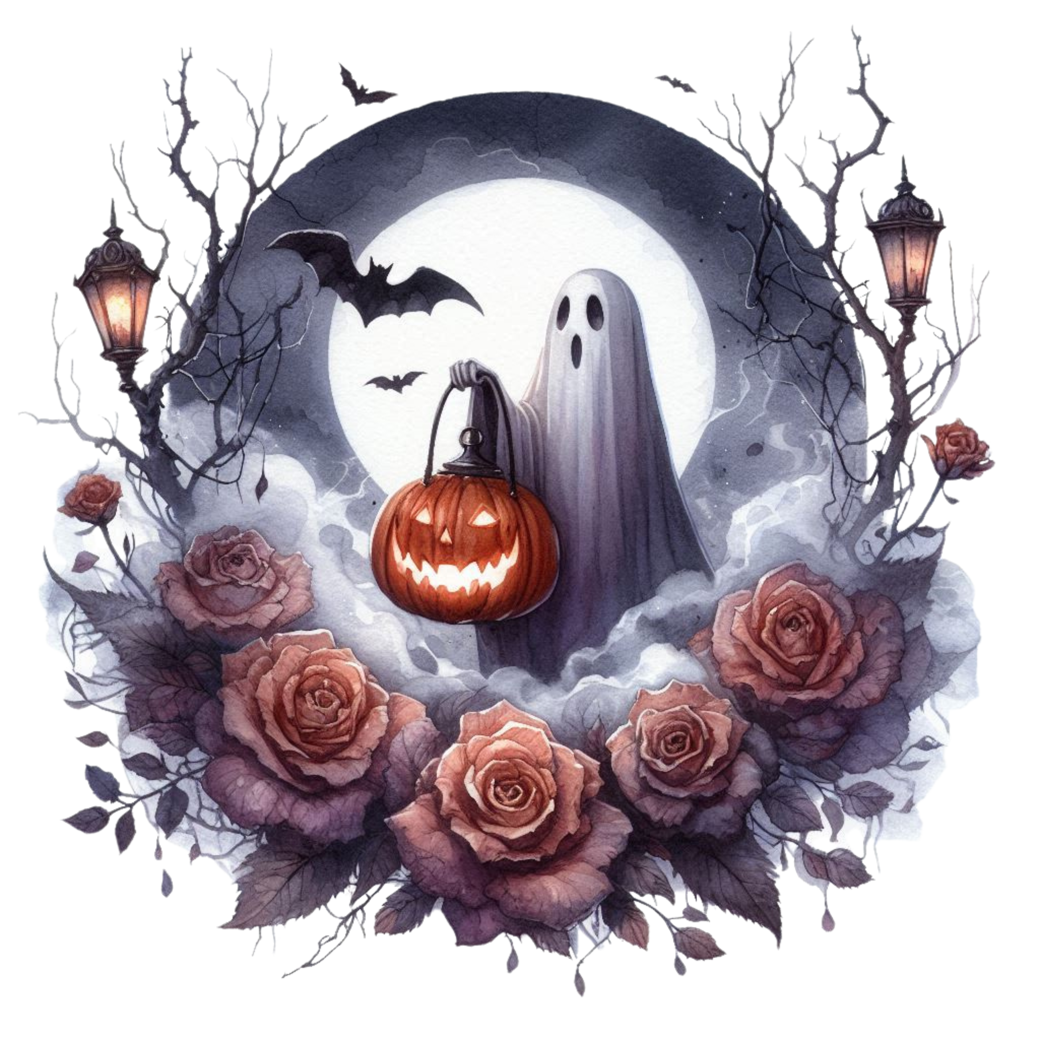 21 Spooky Ghost Halloween Pumpkin PNG Clipart