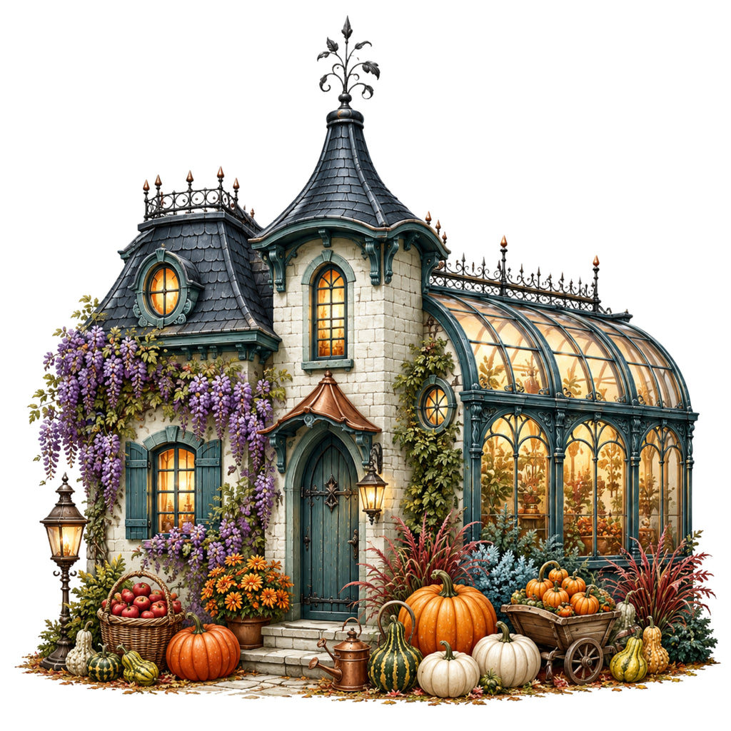 42 Haunted Houses Halloween Clipart PNG & JPG Bundle
