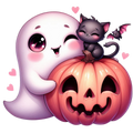 13 Cute Pink Ghost Pumpkin Halloween PNG Bundle