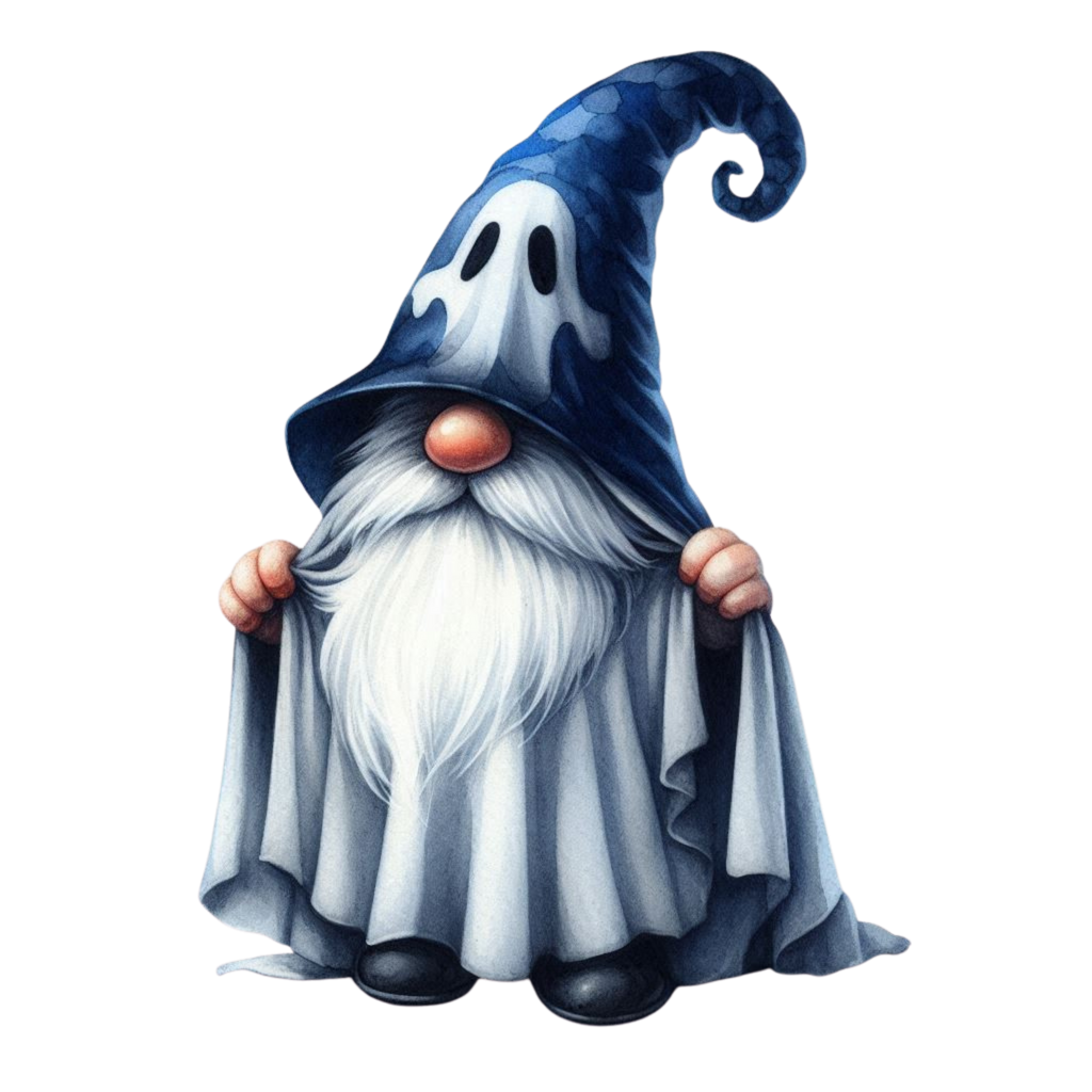 25 Watercolor Halloween Gnomes PNG Bundle