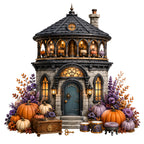 42 Haunted Houses Halloween Clipart PNG & JPG Bundle