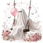 5 Pink Sewing Ghost PNG Bundle
