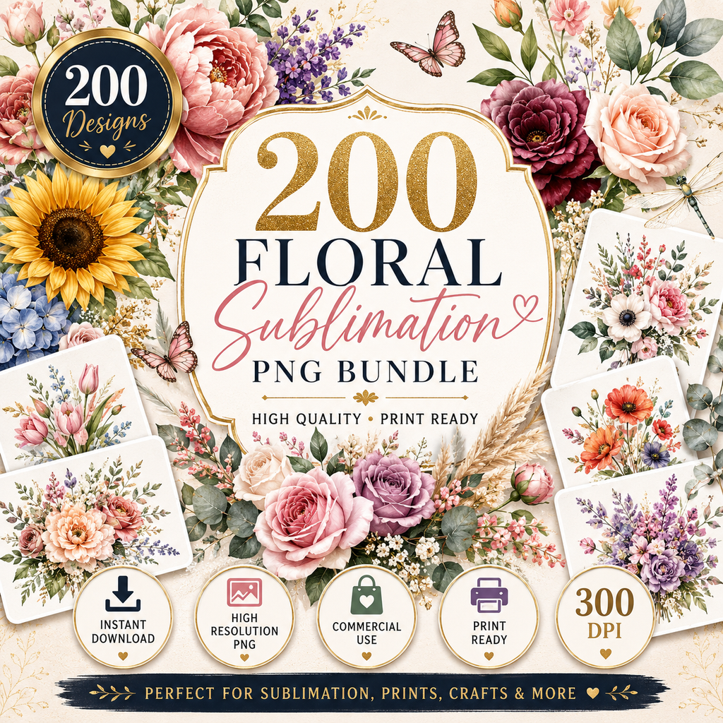 200 Wild Flowers Clipart Huge Bundle | Watercolor Floral PNG Bundle | Transparent PNG Flowers | Botanical Clipart | Instant Download Floral Sublimation PNG Bundle