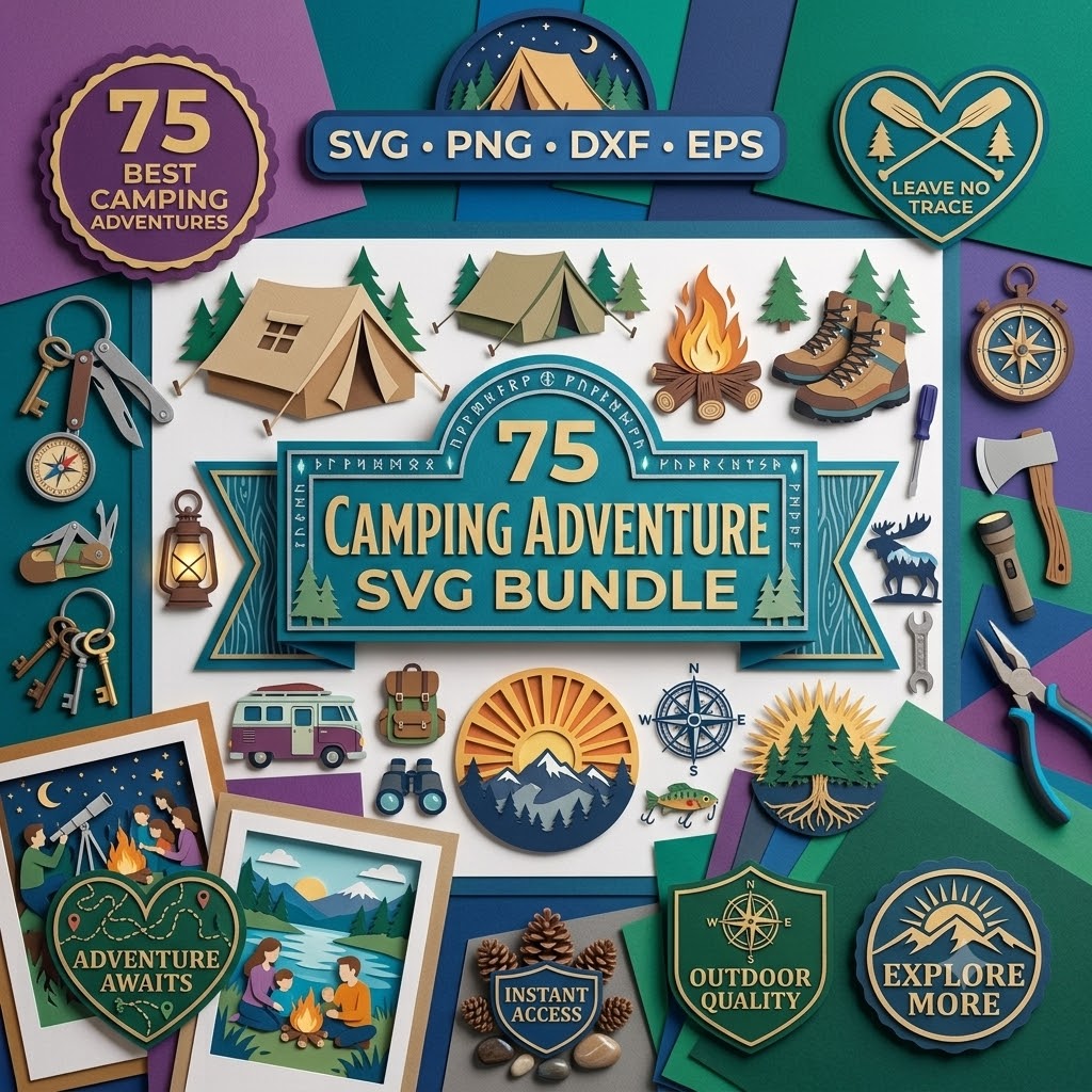 75 Camping Adventure SVG Bundle