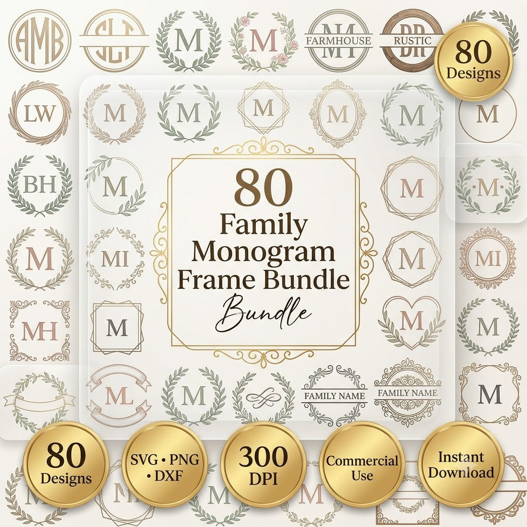80 Family Monogram Frame Bundle