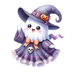 20 Cute Funny Ghost Pumpkin Halloween PNG Bundle