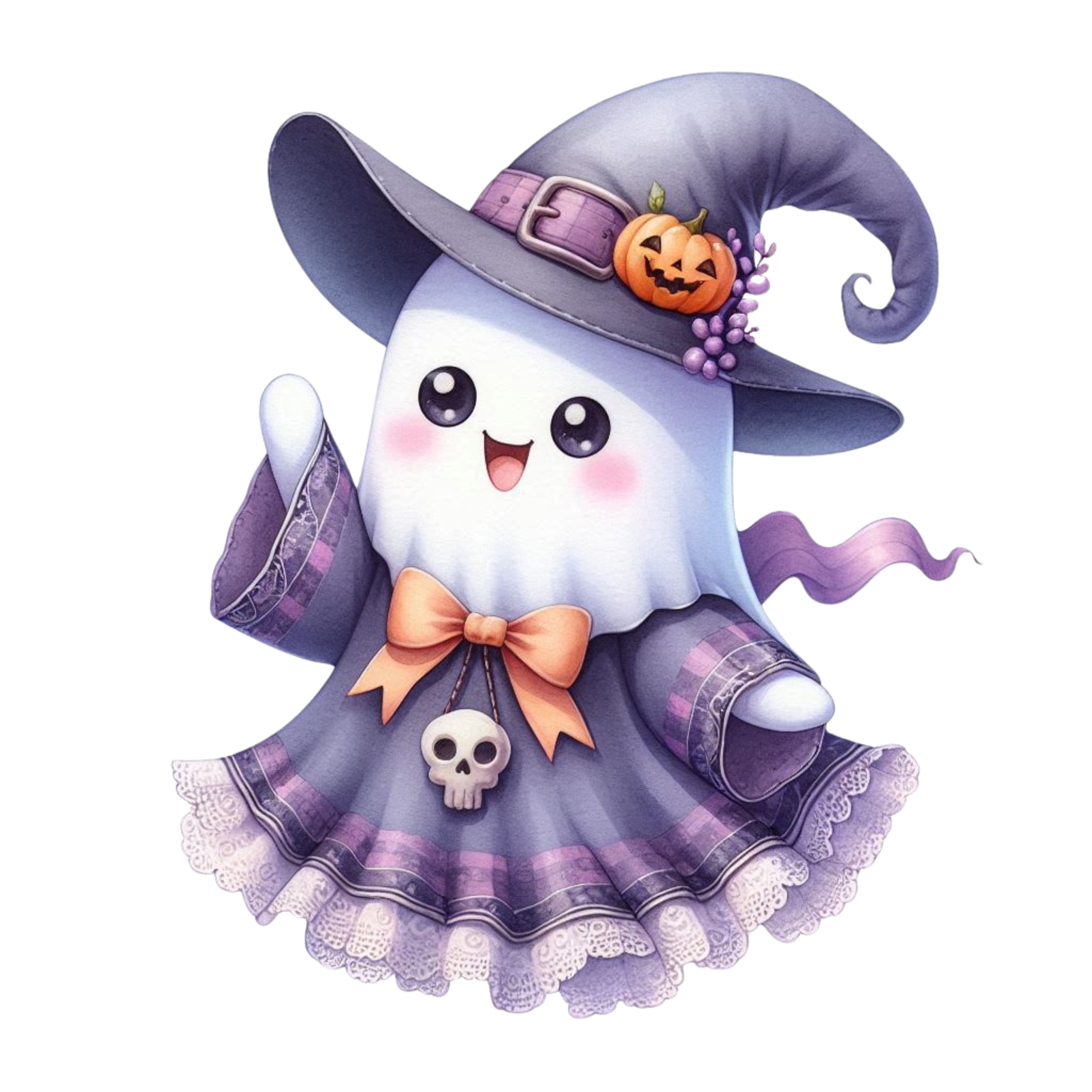 20 Cute Funny Ghost Pumpkin Halloween PNG Bundle