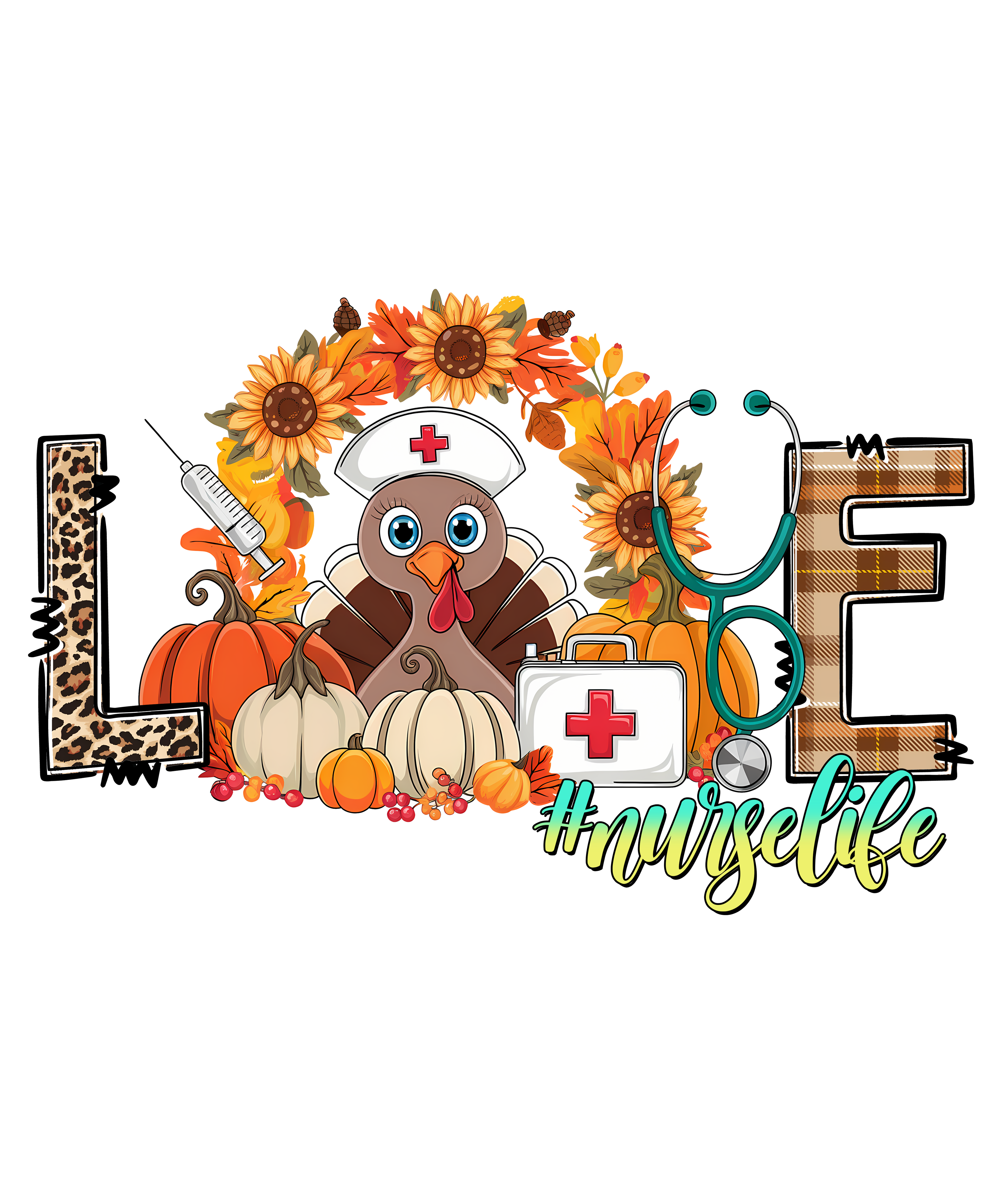 20 Thanksgiving Nurse Sublimation PNG Bundle