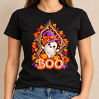 Cute Halloween Ghost PNG, BOO Tree Design with Witch Hat & Pumpkins, Transparent  Digital Download