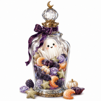 38 Whimsical Halloween Cute Spooky Clipart PNG JPG Bundle