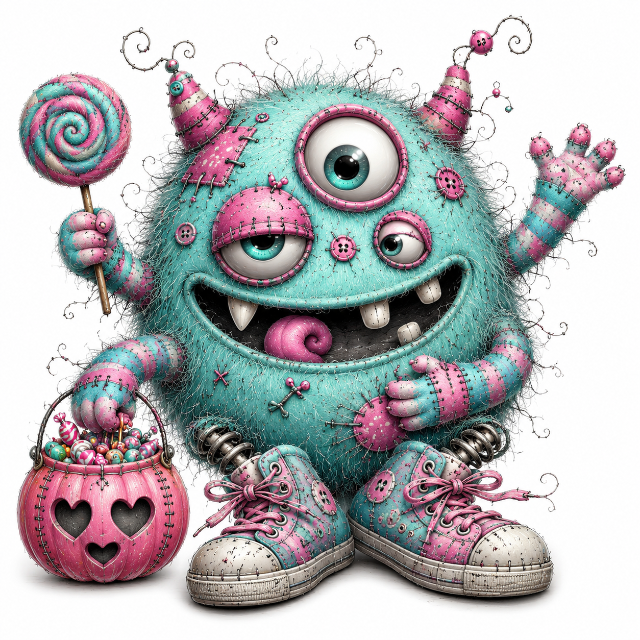 57 Cute Monster  Kawaii Spooky Clipart PNG JPG Bundle