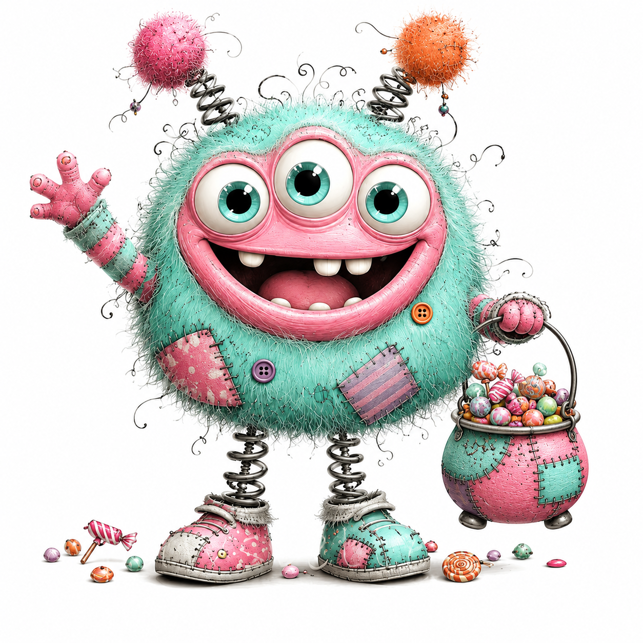 57 Cute Monster  Kawaii Spooky Clipart PNG JPG Bundle
