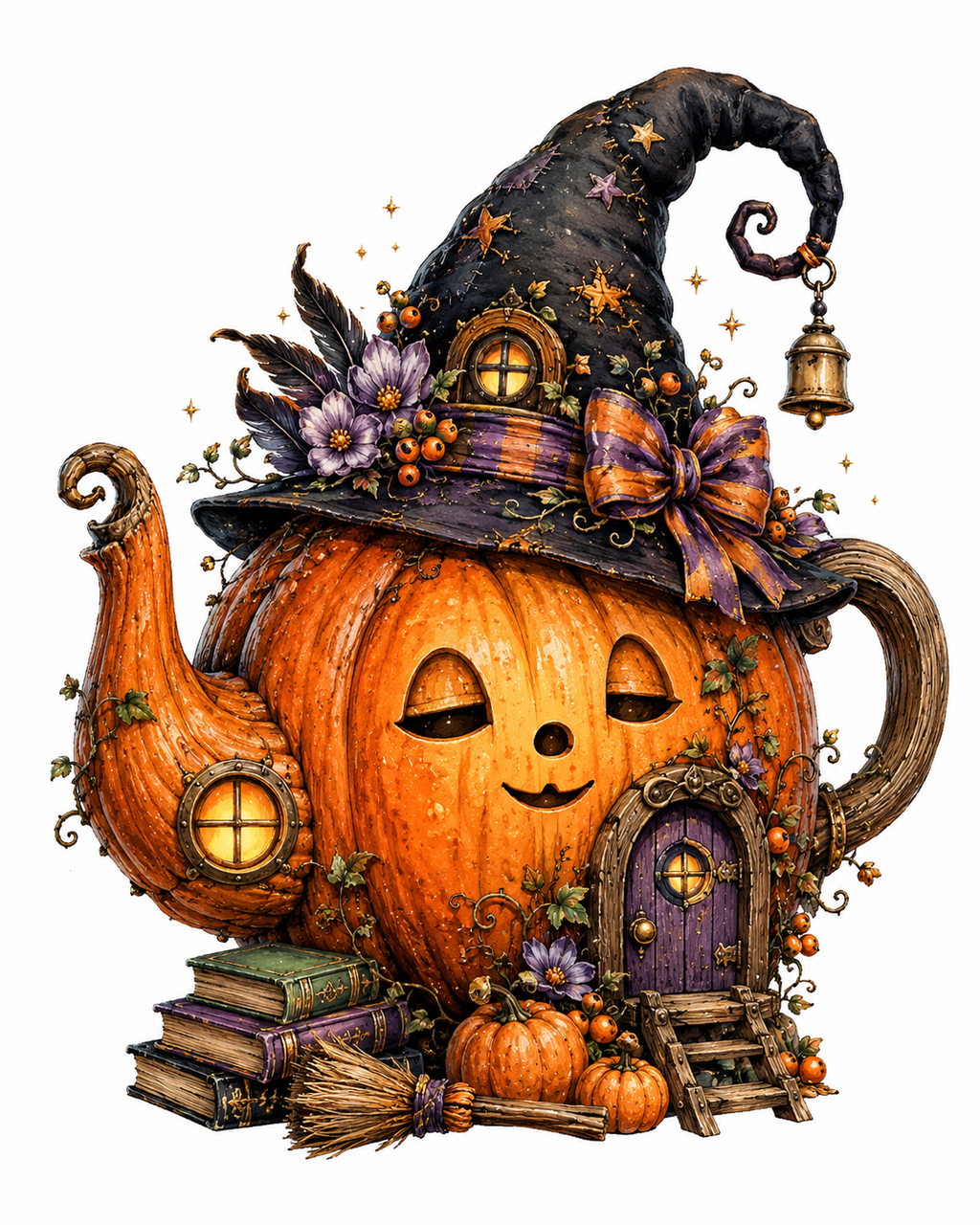 38 Whimsical Halloween Clipart  PNG JPG Bundle
