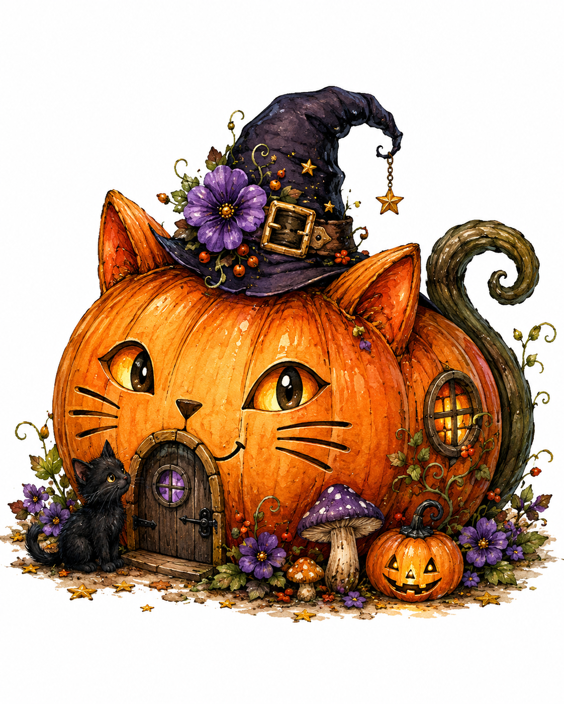 38 Whimsical Halloween Clipart  PNG JPG Bundle