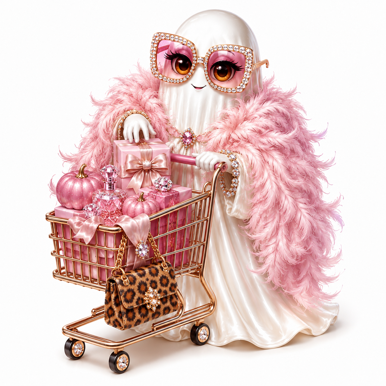 20 Glam Ghosts Halloween PNG & JPG Clipart Bundle